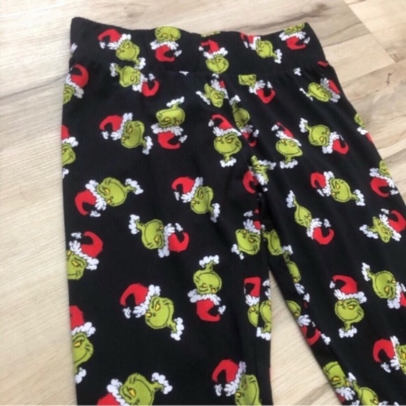 Women's Grinch Print Pajama Pants - Black - Picture 3 of 5